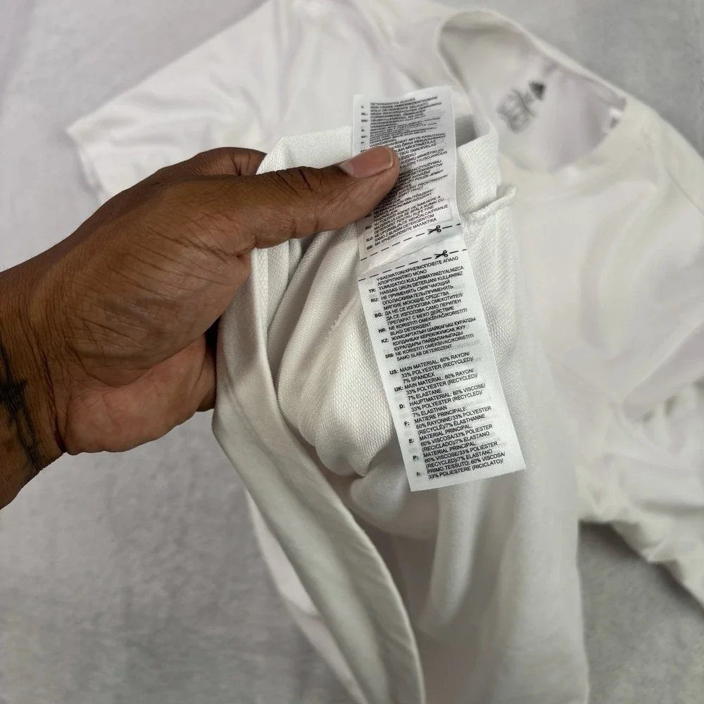 Adidas Aeroready Performance Fit White Short Sleeve Active Shirt Men's Medium